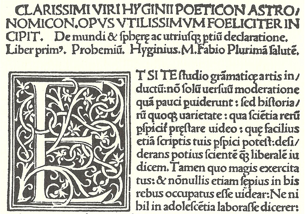 Poeticon Astronomicon-Higinio-Ratdolt-Incunables Libros Antiguos-libro facsimil-Vicent Garcia Editores-1 Titulo.